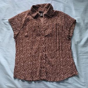brown floral blouse